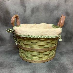 Round 2005 Green Longaberger  Small Bushel 7” Basket Fabric Liner